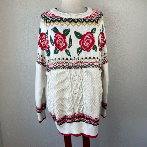 Mossimo Floral Sweater Size L EUC - Picture 1 of 8